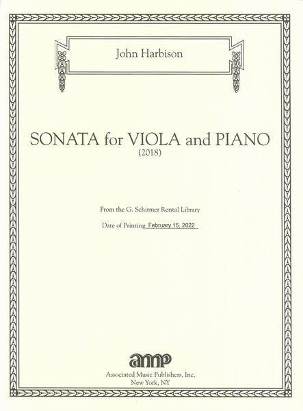 Harbison: Viola Sonata