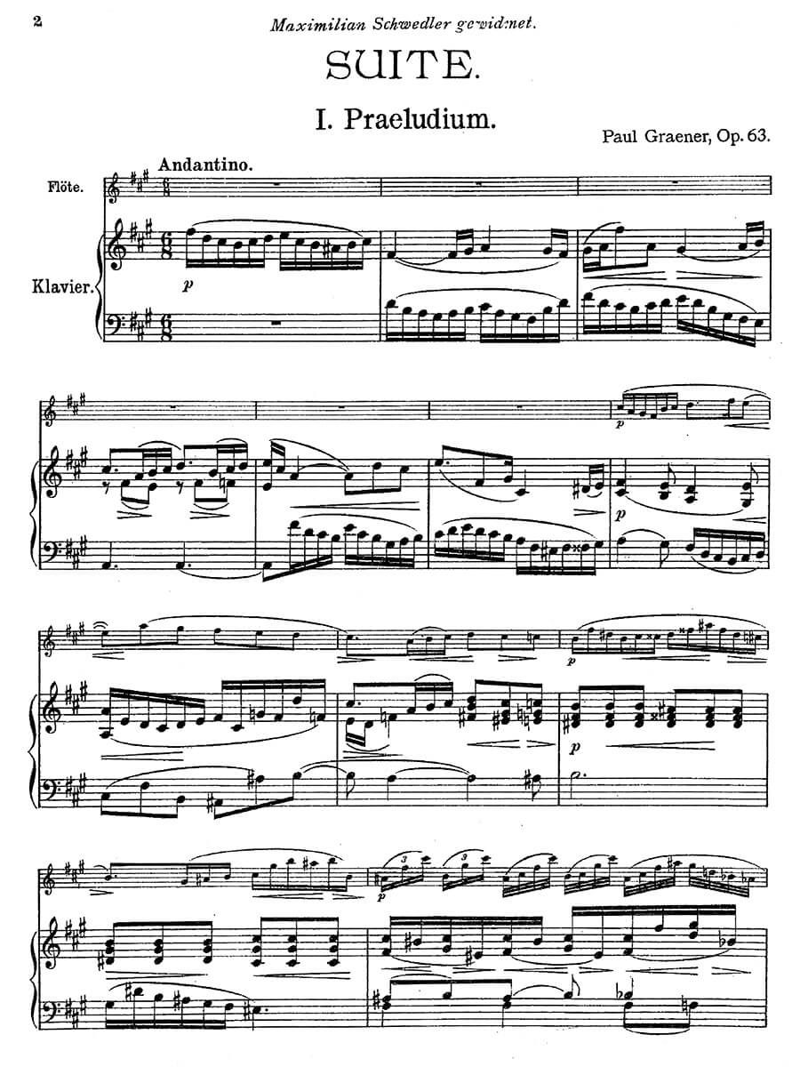 Graener: Suite for Flute and Piano, Op. 63