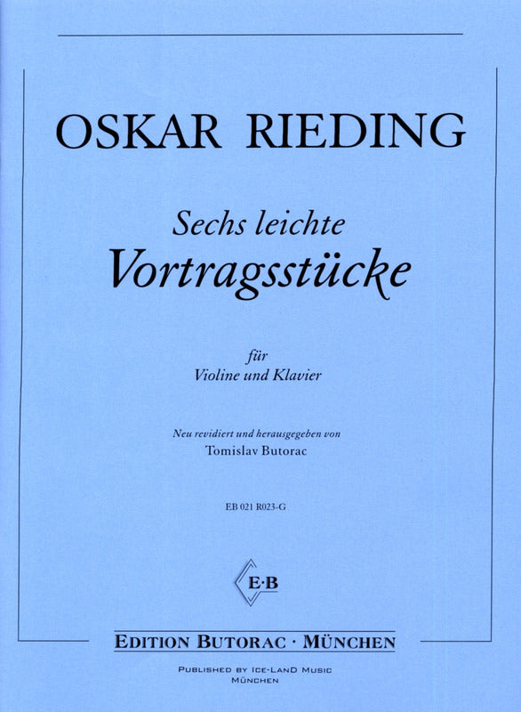 Rieding: 6 leichte Vortragsstücke (6 Easy Recital Pieces)