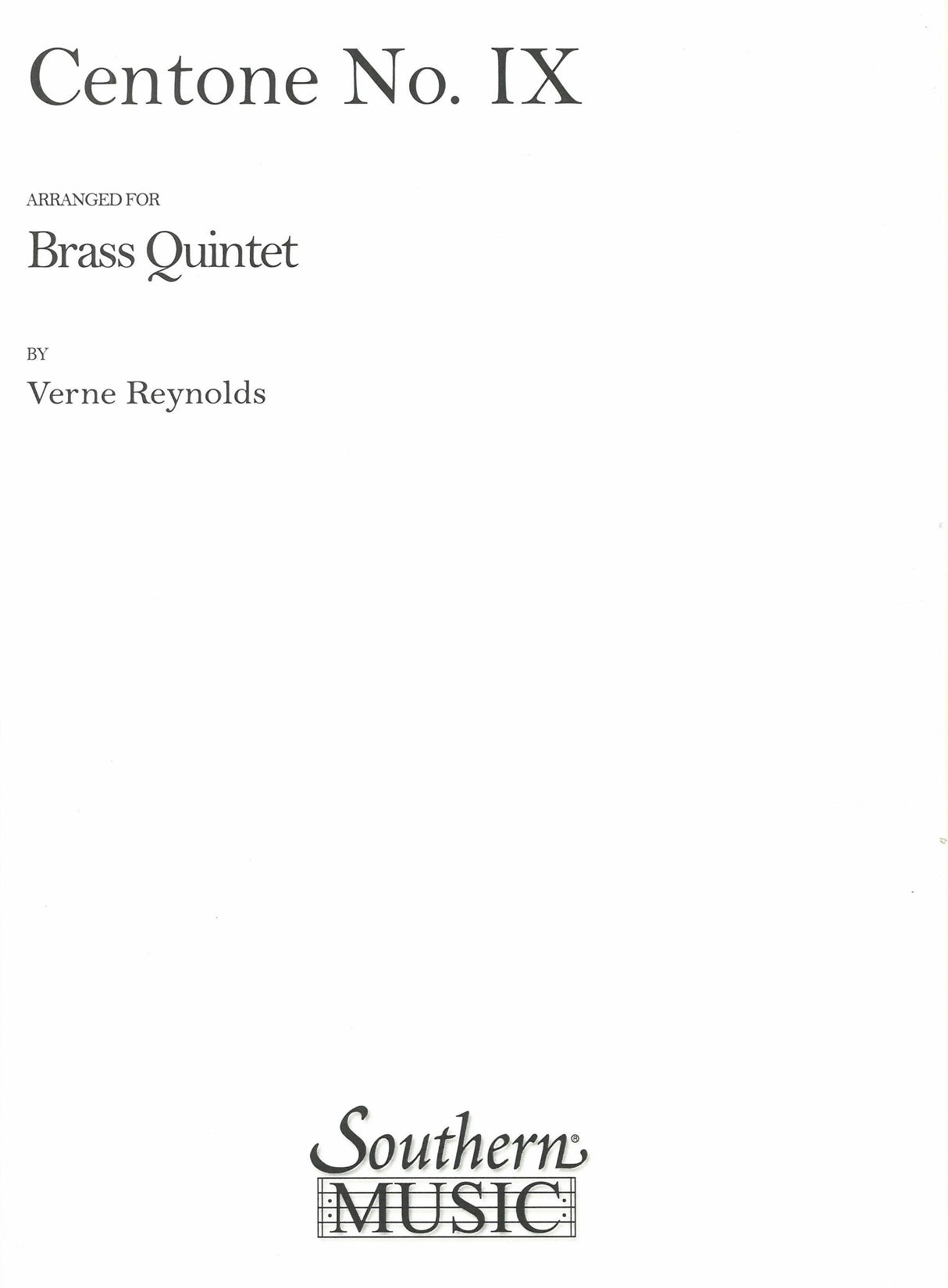 Sweelinck: Centone No. 9 (arr. for brass quintet)