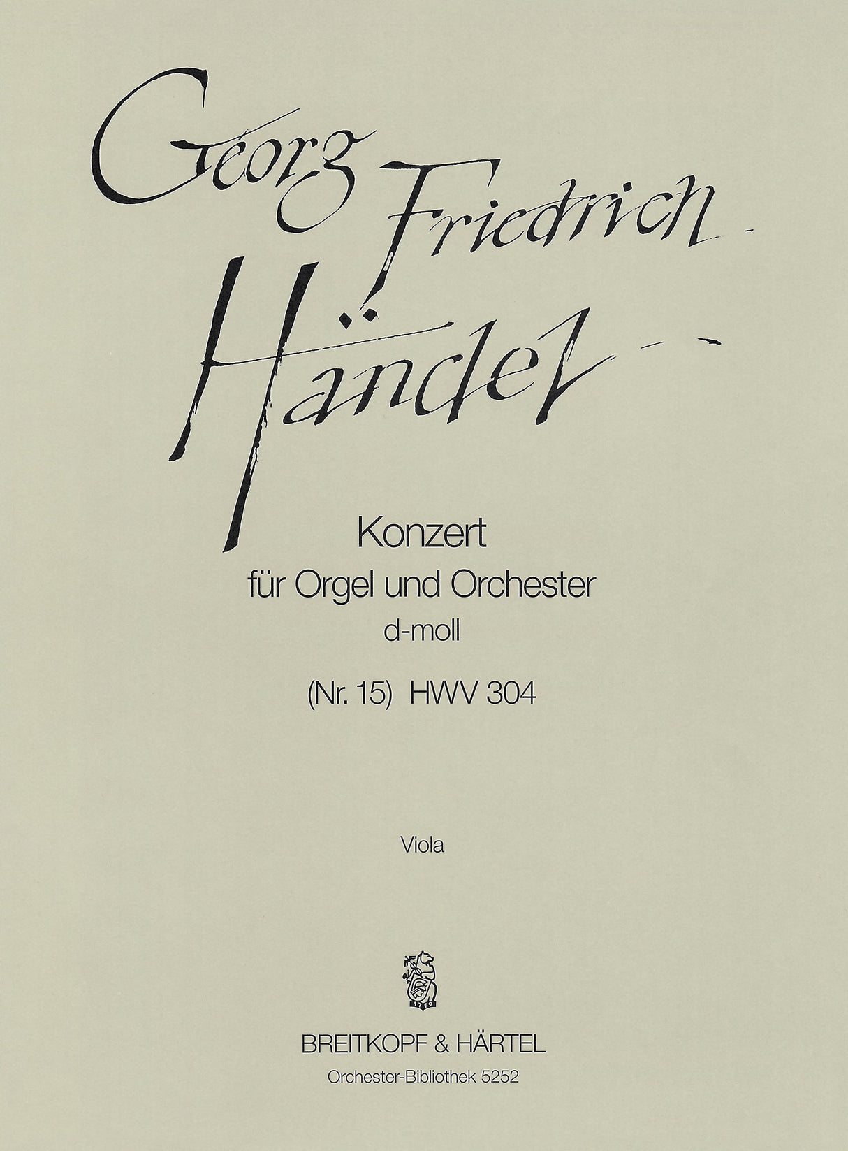 Handel: Organ Concerto in D Minor, HWV 304