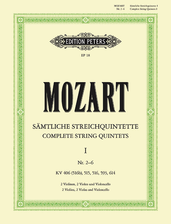 Mozart: String Quintets - Volume 1, K. 406, 515, 516, 593, & 614 ...