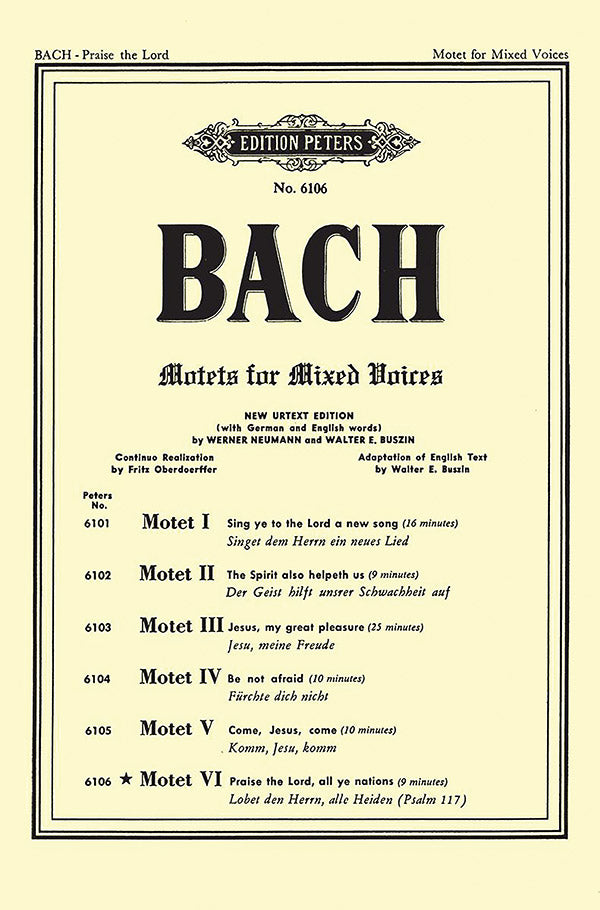 Bach: Motet VI BWV 230 (Praise the Lord, all ye Nations)