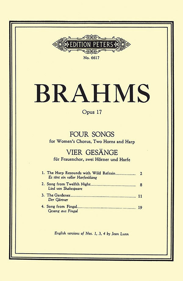 Brahms: 4 Songs, Op. 17