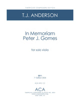 T.J. Anderson: In Memoriam - Peter J. Gomes