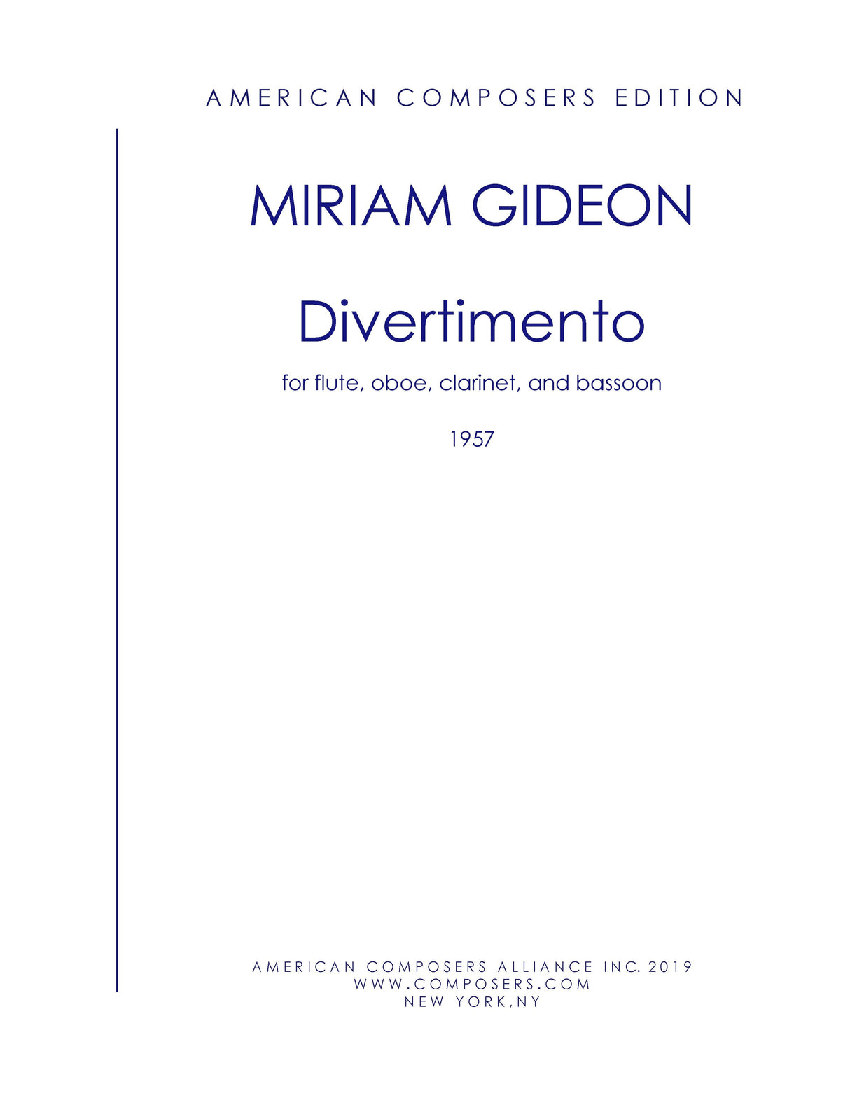 Gideon: Divertimento for Wind Quartet