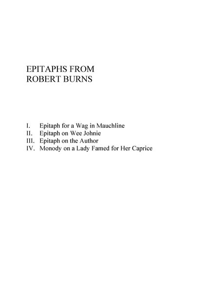 Gideon: Epitaphs from Robert Burns