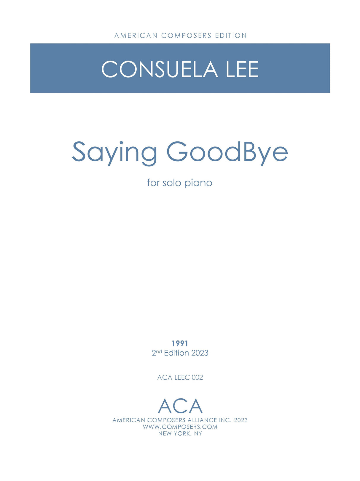 Lee: Saying Goodbye