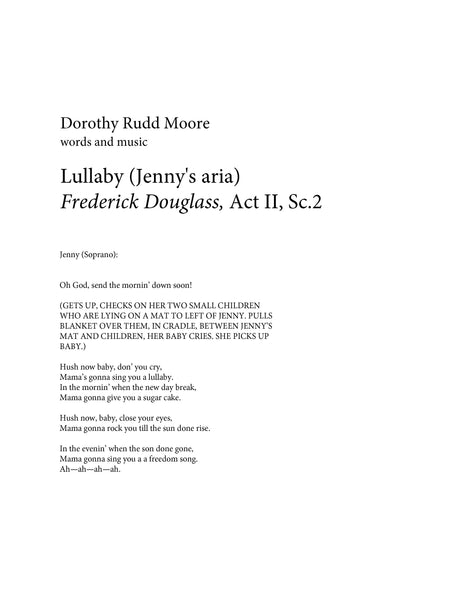 Moore: Lullaby from "Frederick Douglass"