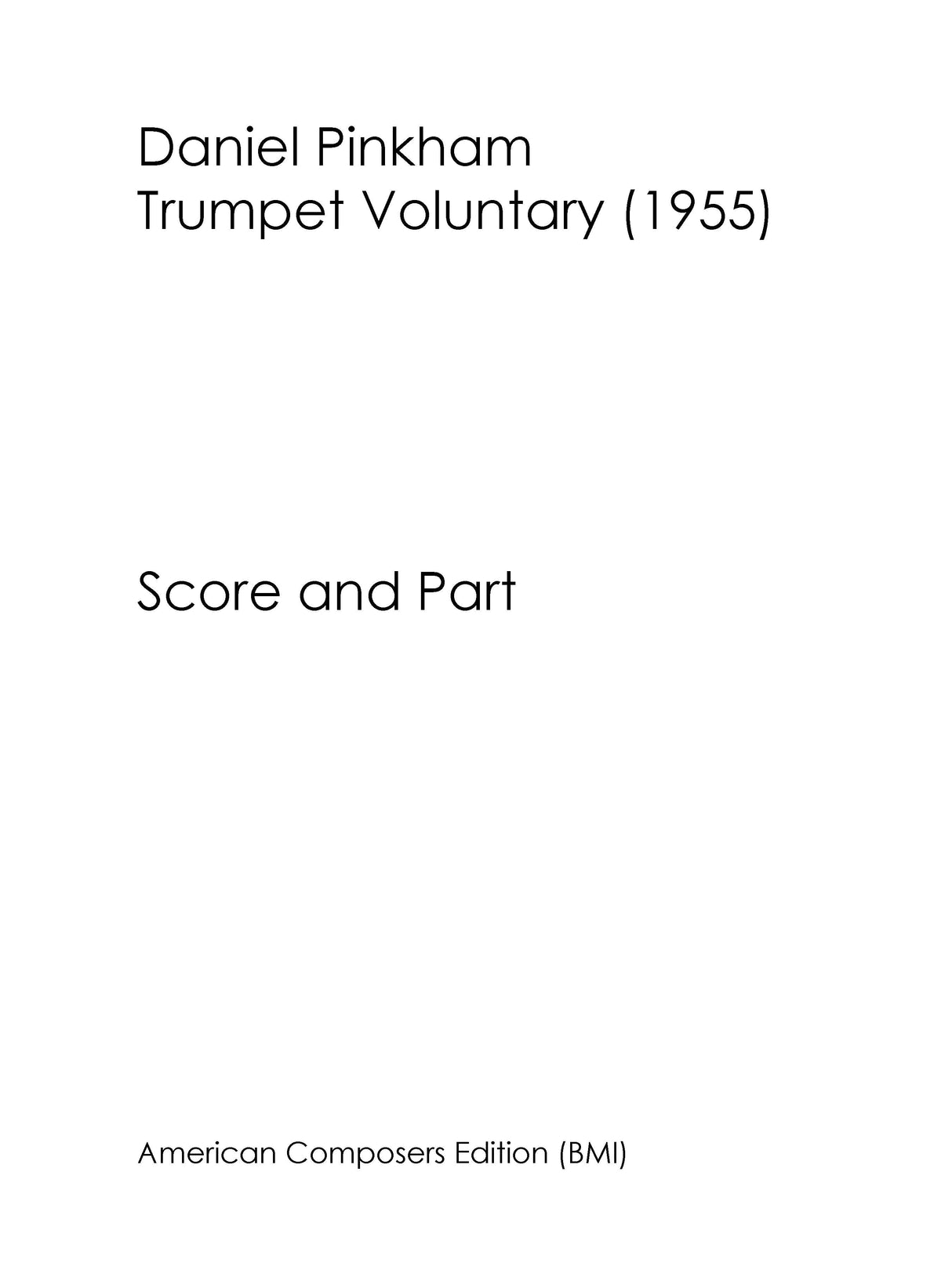 Pinkham: Trumpet Voluntary