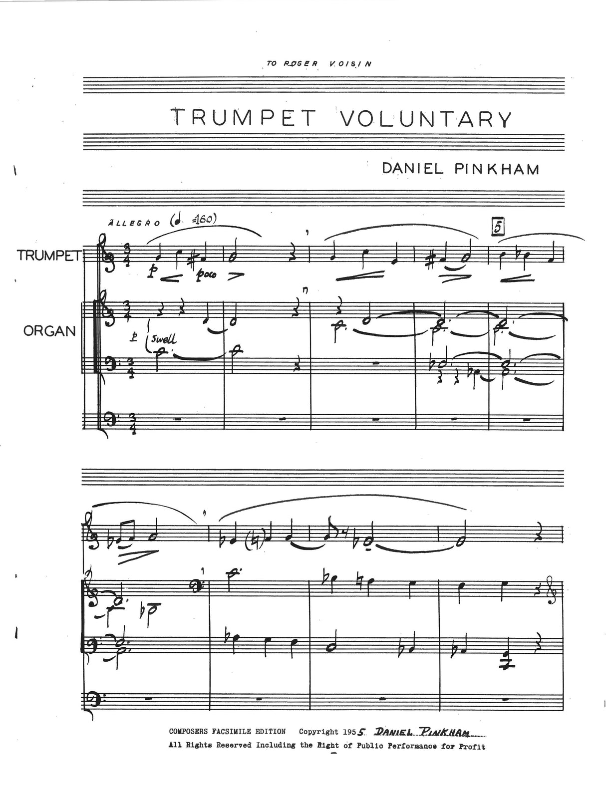 Pinkham: Trumpet Voluntary