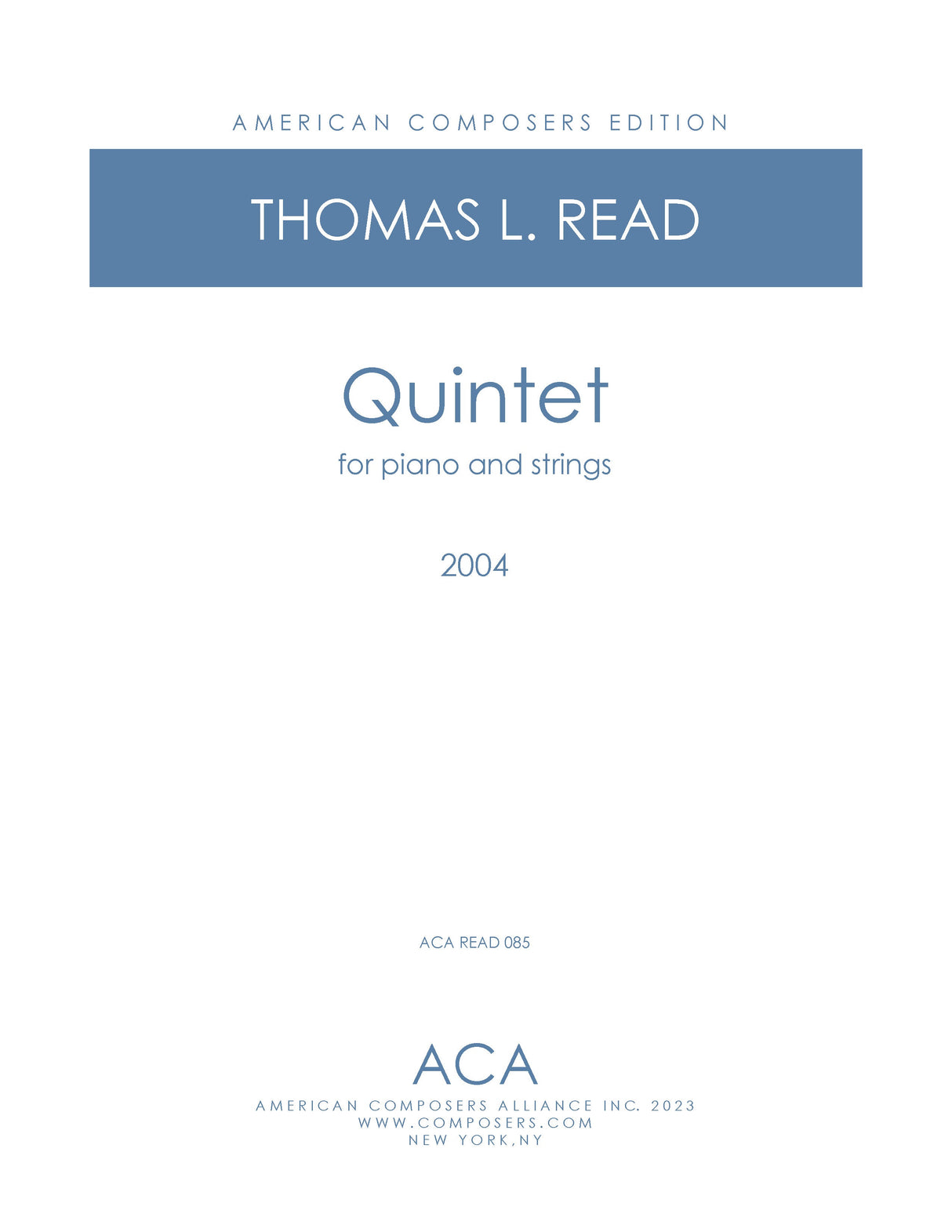 Read: Quintet for Piano and Strings