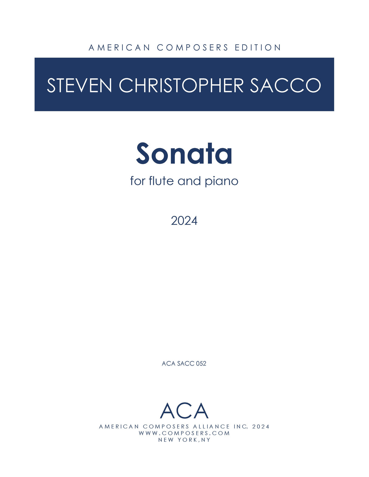 Sacco: Flute Sonata