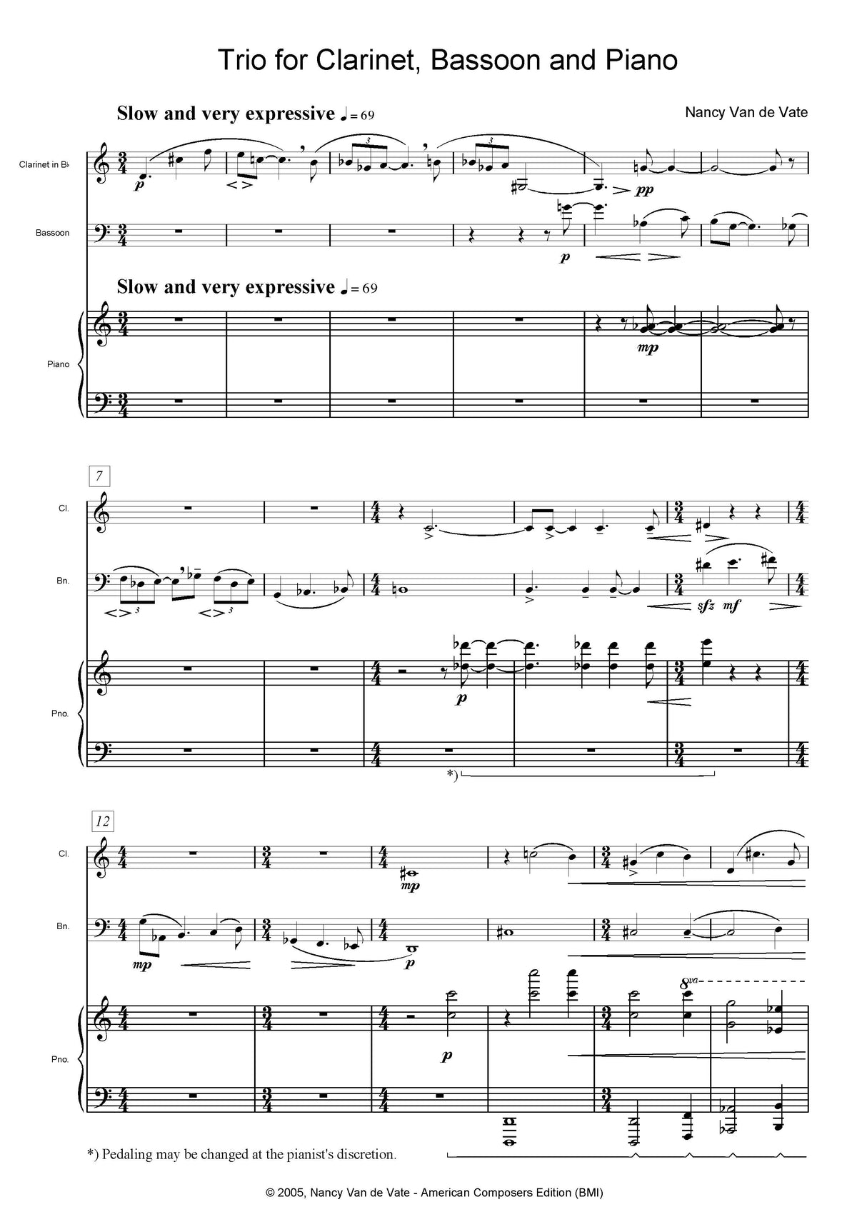 Vate: Trio for Clarinet, Bassoon and Piano