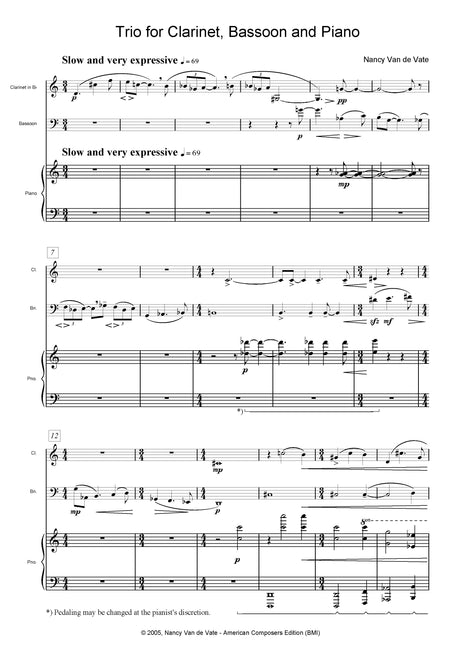 Vate: Trio for Clarinet, Bassoon and Piano