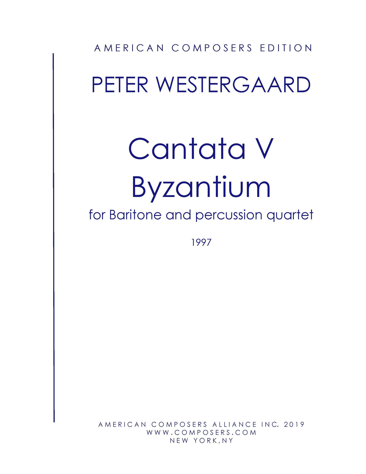 Westergaard: Cantata V - Byzantium