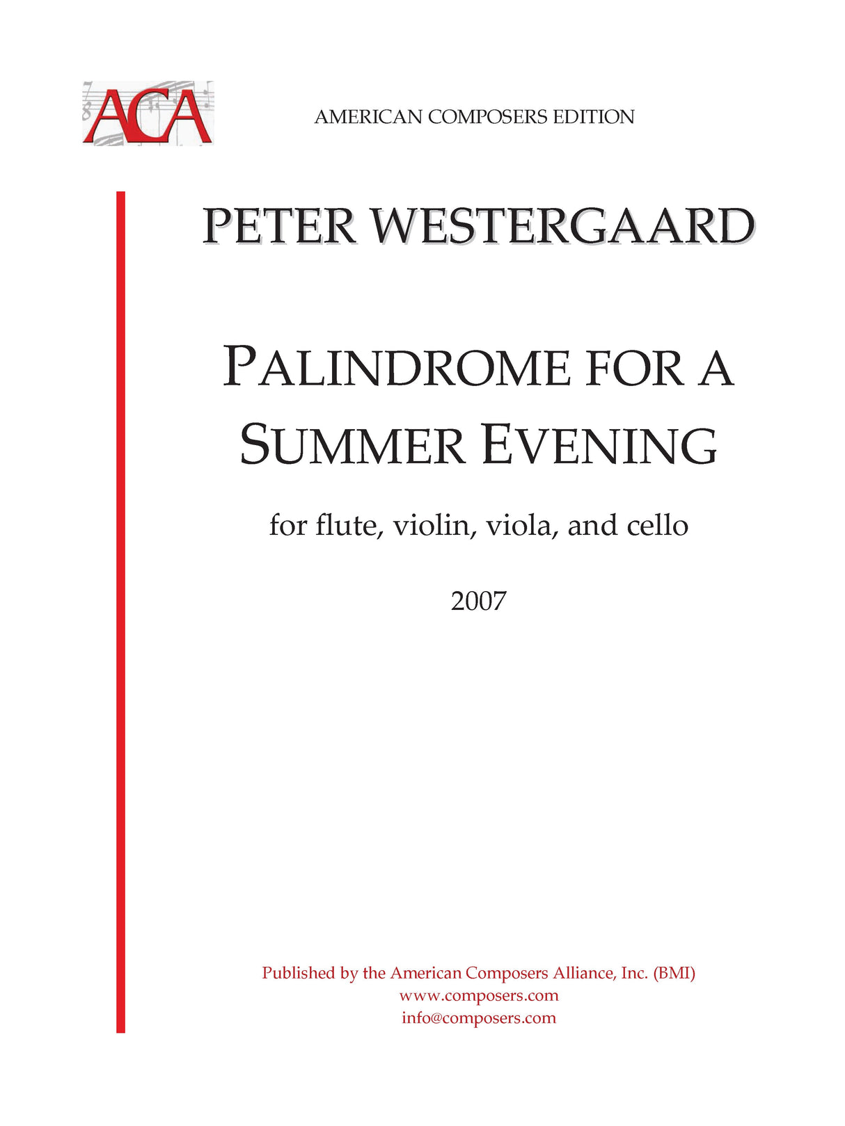 Westergaard: Palindrome for a Summer Evening