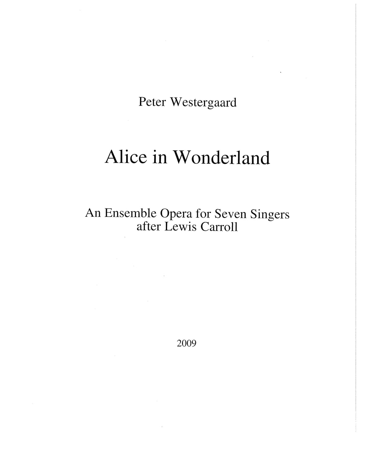 Westergaard: Alice in Wonderland