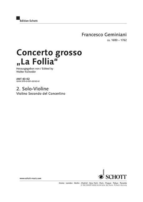 Geminiani: Concerto grosso "La Follia"