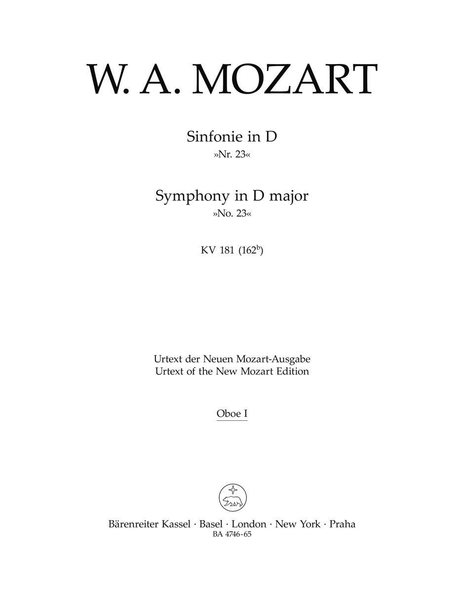 Mozart: Symphony No. 23 in D Major, K. 181 (162b)