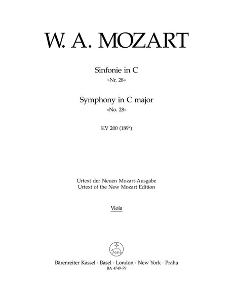 Mozart: Symphony No. 28 in C Major, K. 200 (173e)