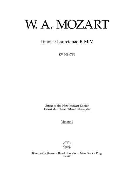 Mozart: Litaniae Lauretanae B.M.V. in B-flat Major, K. 109 (74e)