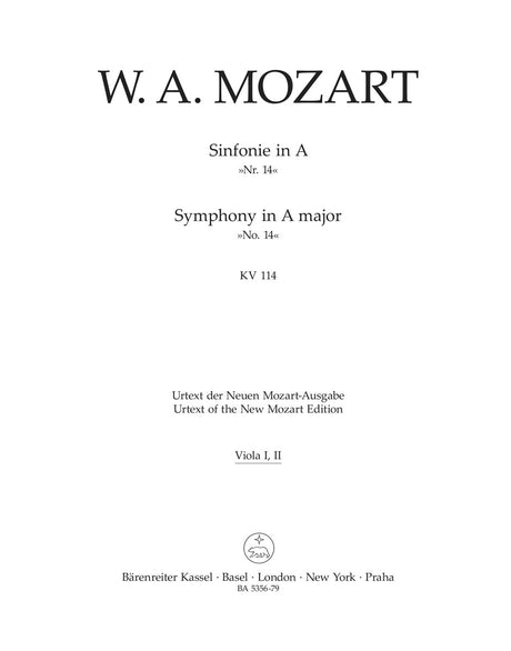 Mozart: Symphony No. 14 in A Major, K. 114