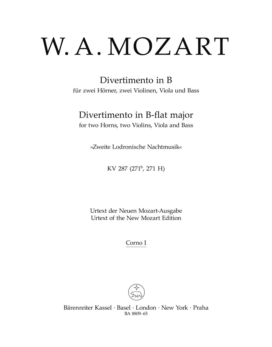 Mozart: Divertimento in B-flat Major, K. 287 (271 H)