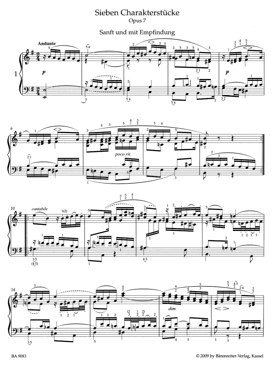 Mendelssohn F., Sechs Lieder ohne Worte, Andante con moto Sheet music for  Piano (Solo)