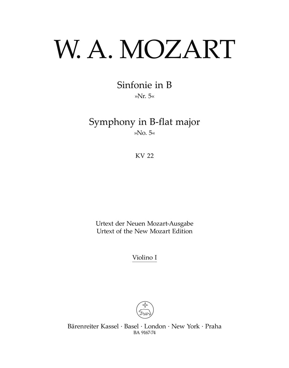 Mozart: Symphony No. 5 in B-flat Major, K. 22