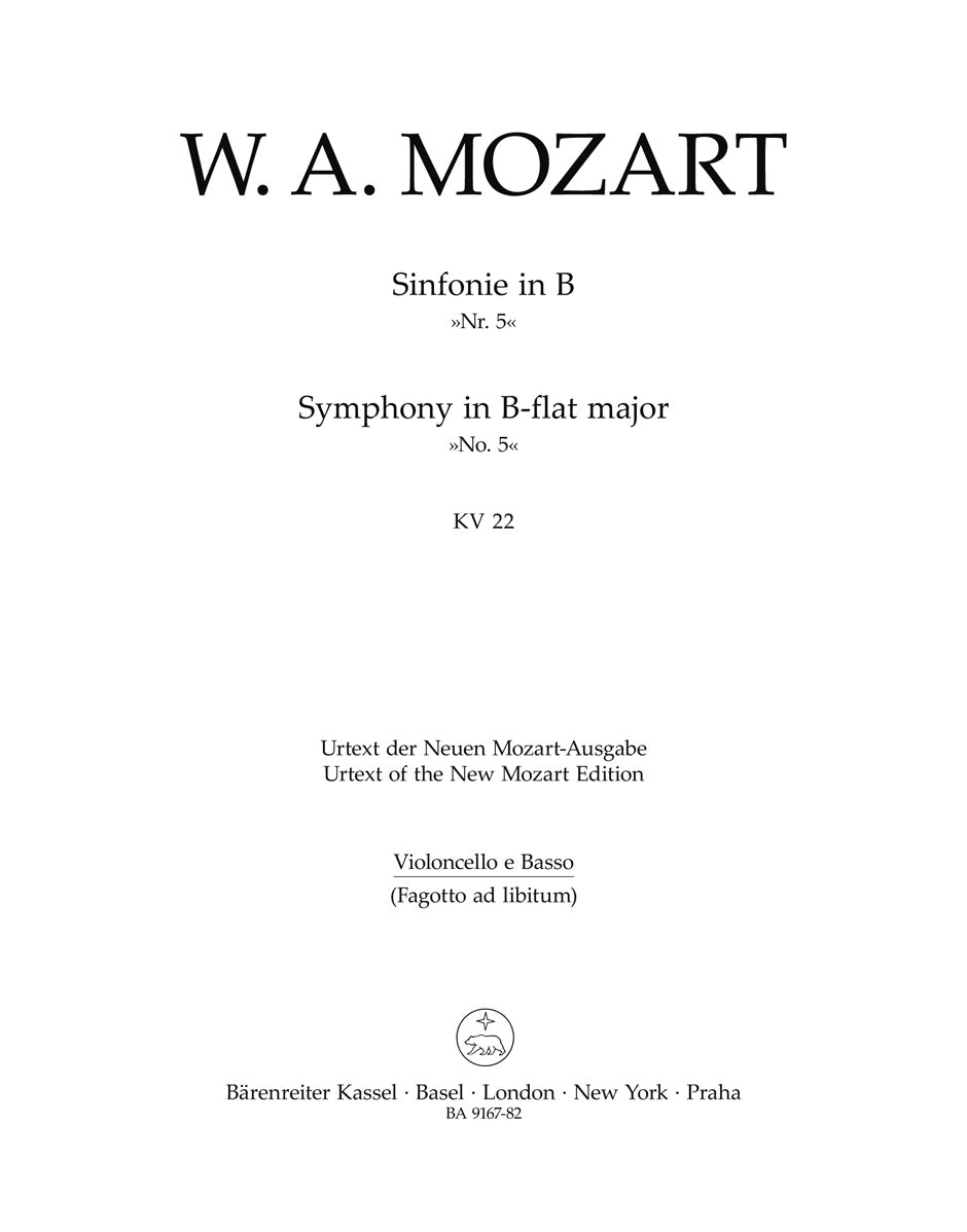 Mozart: Symphony No. 5 in B-flat Major, K. 22