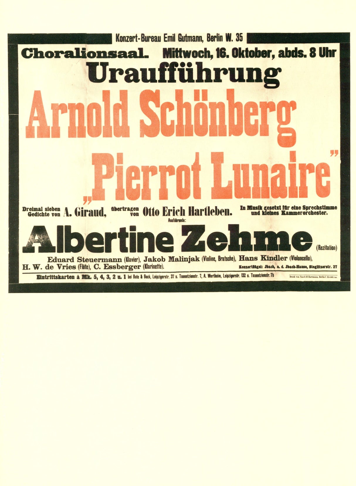 Schoenberg: Pierrot Lunaire, Op. 21