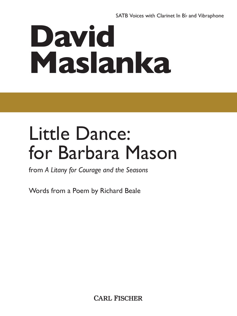 Maslanka: Little Dance: For Barbara Mason