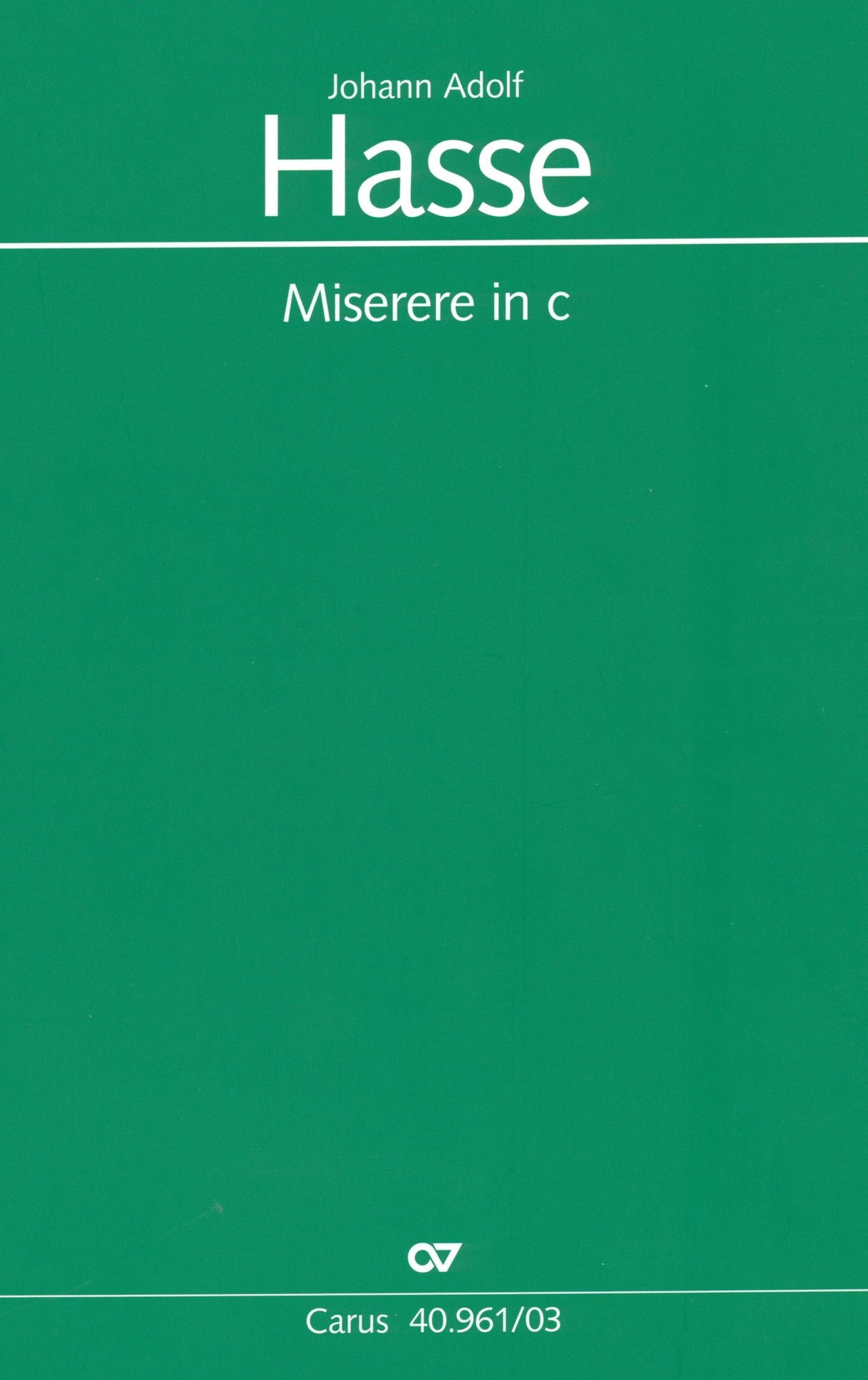 Hasse: Miserere in C Minor