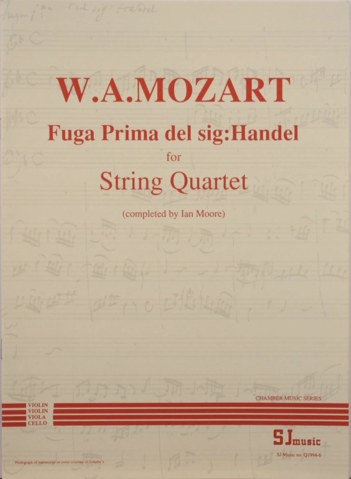 Mozart: Fugue Prima del sig:Handel