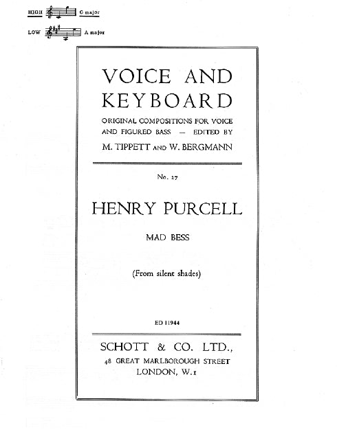 Purcell: Mad Bess (From silent shades)