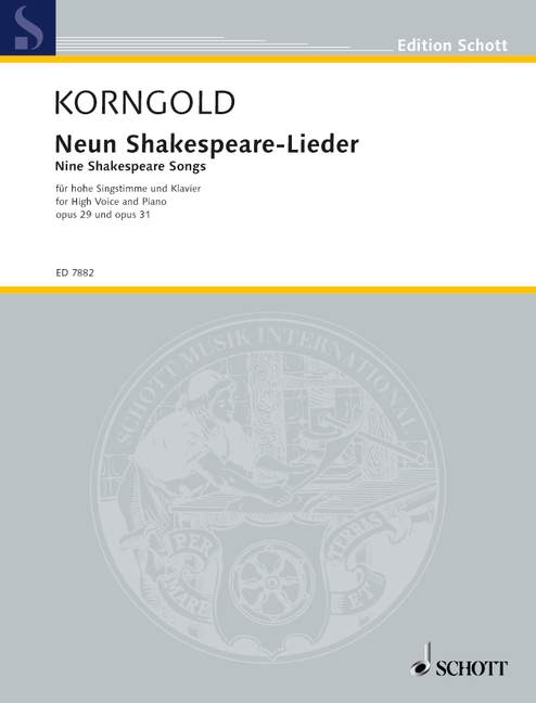 Korngold: Shakespeare Songs, Opp. 29 & 31