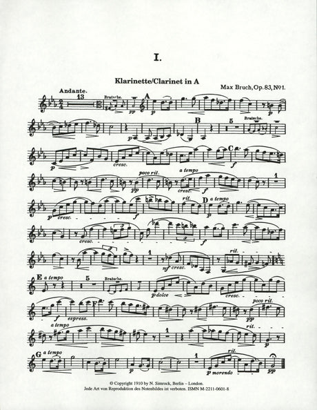 Bruch: Eight Pieces, Op. 83, No. 1