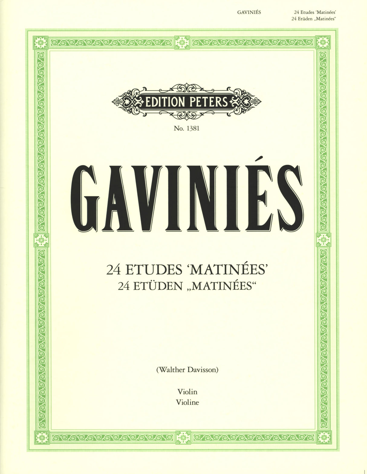 Gaviniés: 24 Etudes "Matinées"