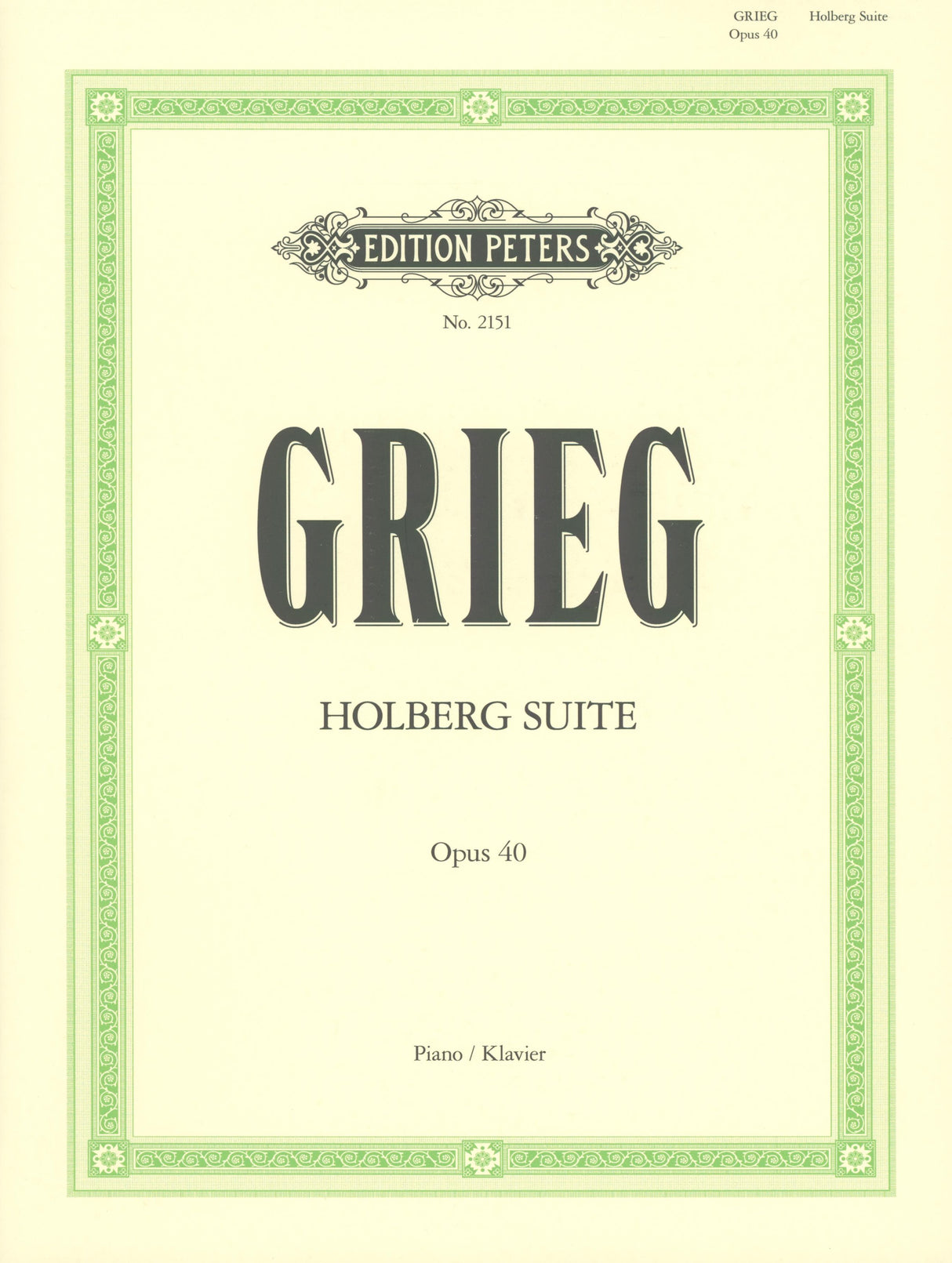 Grieg: Holberg Suite, Op. 40