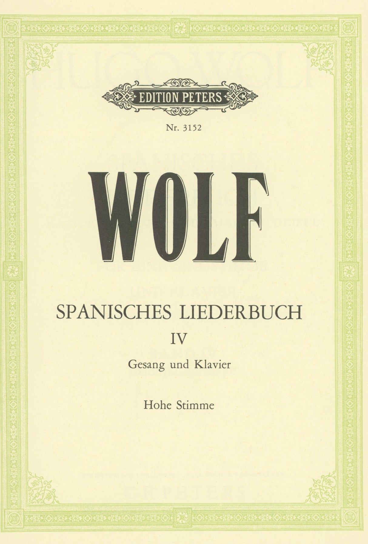 Wolf: Spanisches Liederbuch - Volume 4