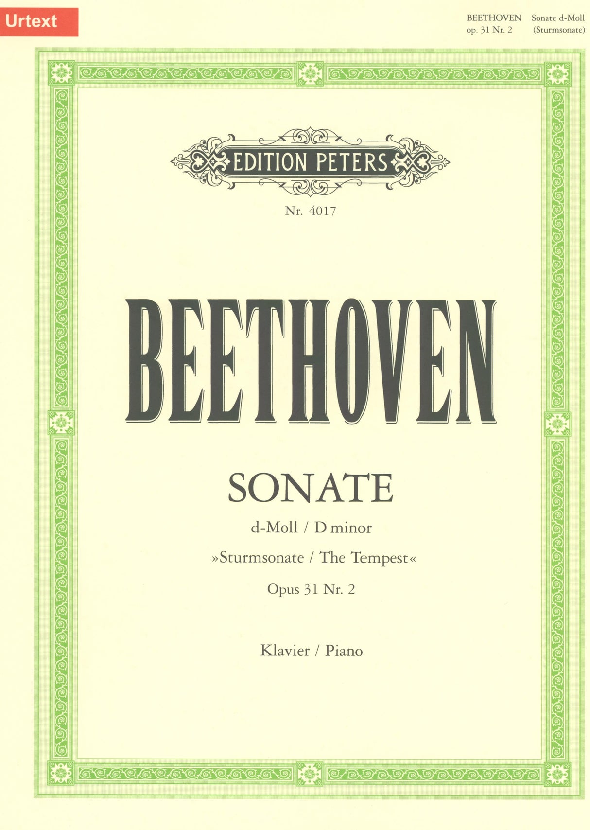 Beethoven: Piano Sonata No. 17 in D Minor, Op. 31, No. 2 ("Tempest")