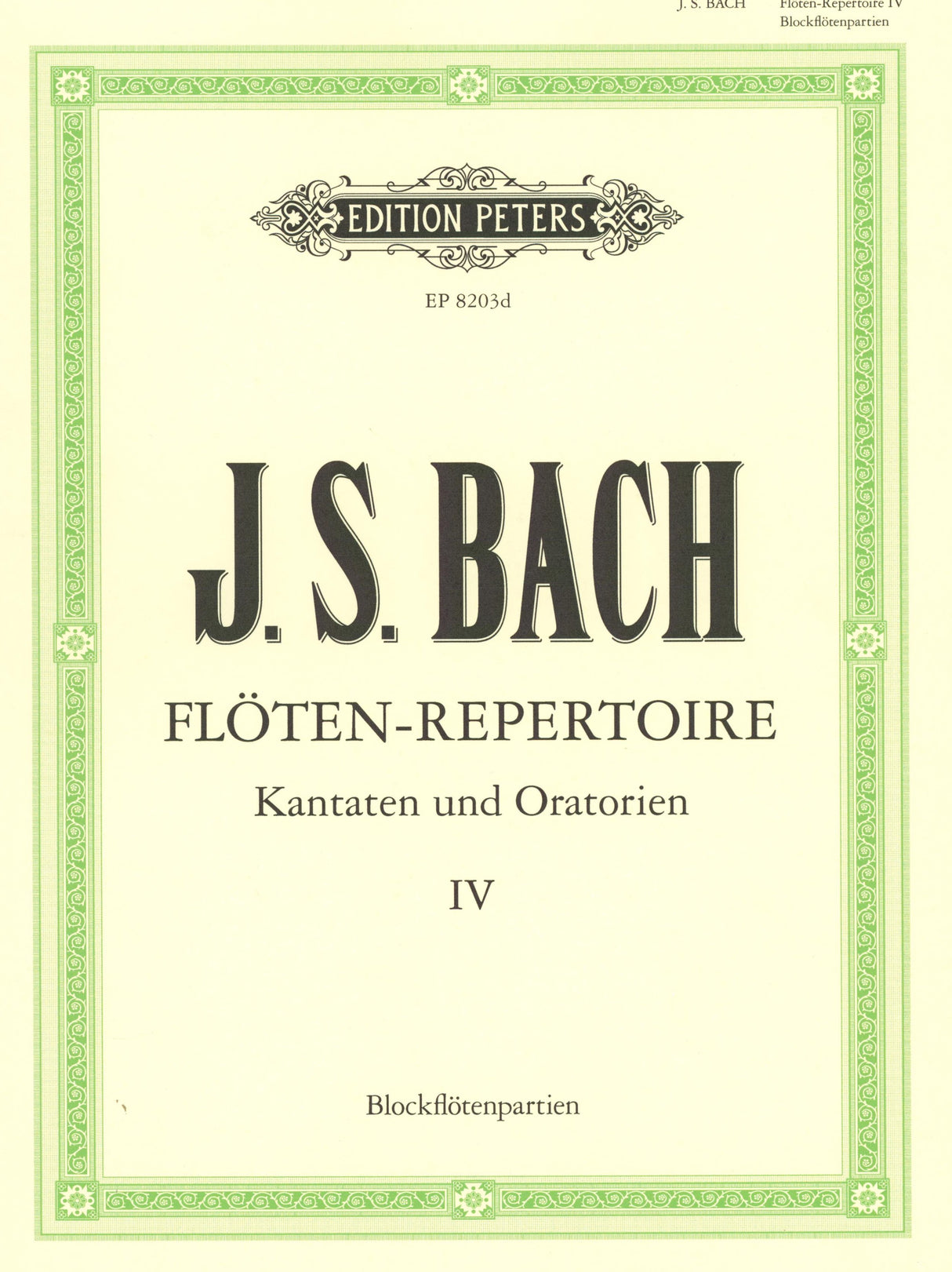 Bach: The Flute Repertoire - Volume 4 (Passages for Recorder)