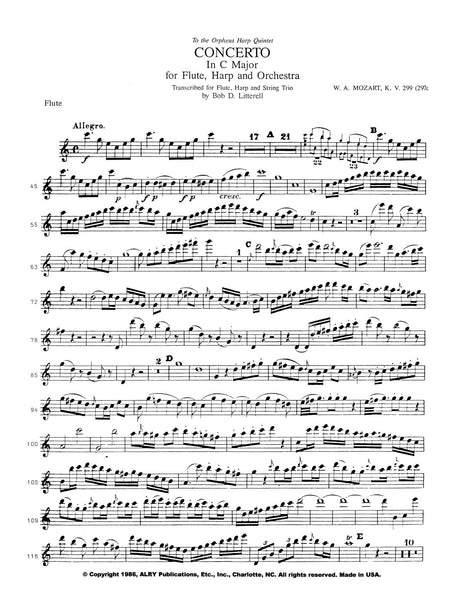 Mozart: Concerto for Flute and Harp, K. 299 (arr. for harp quintet)