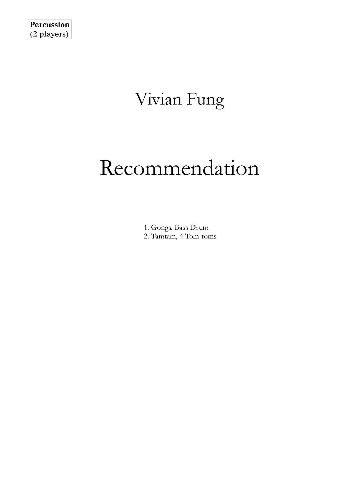 Fung: Recommendation