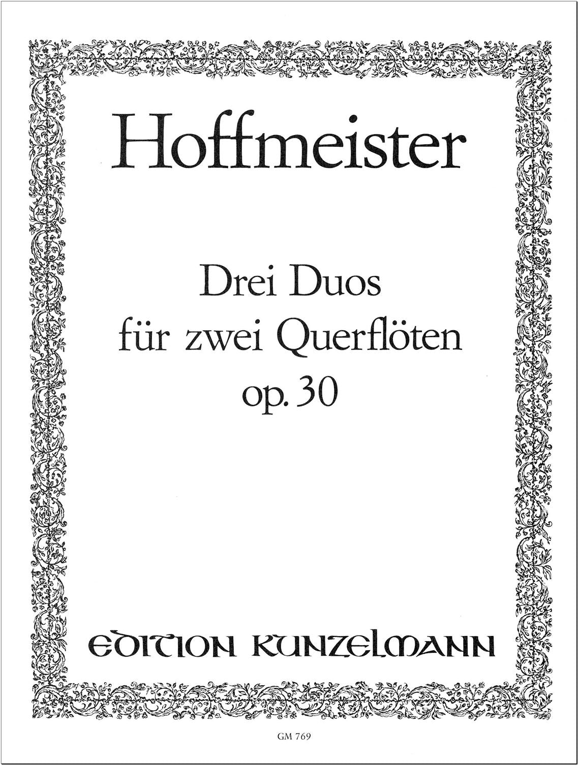 Hoffmeister: 3 Duets for 2 Flutes, Op. 30