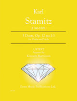 Stamitz: 3 Duets for Violin and Viola, Op. 12