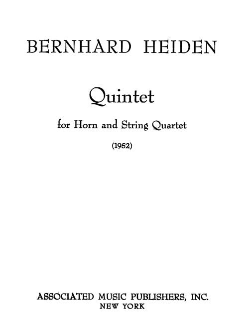 Heiden: Quintet for Horn and String Quartet