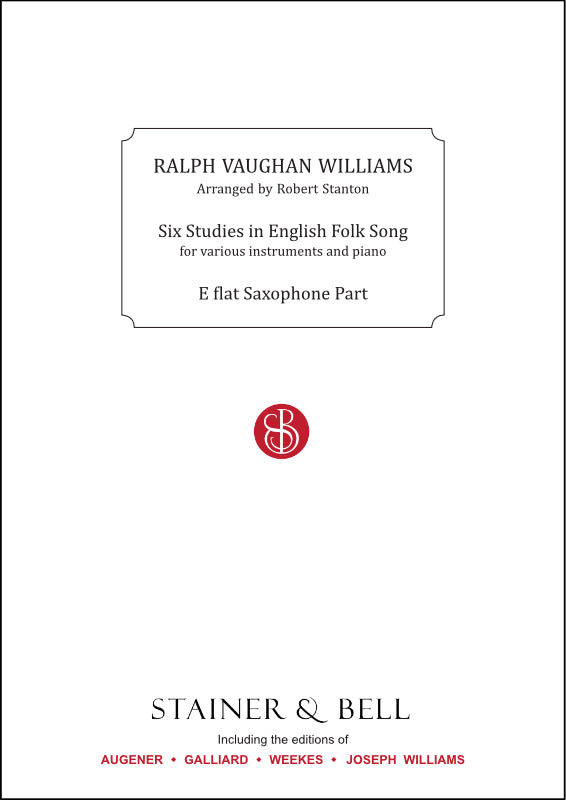 Vaughan Williams: 6 Studies in English Folk Song (arr. for E-flat saxophone)