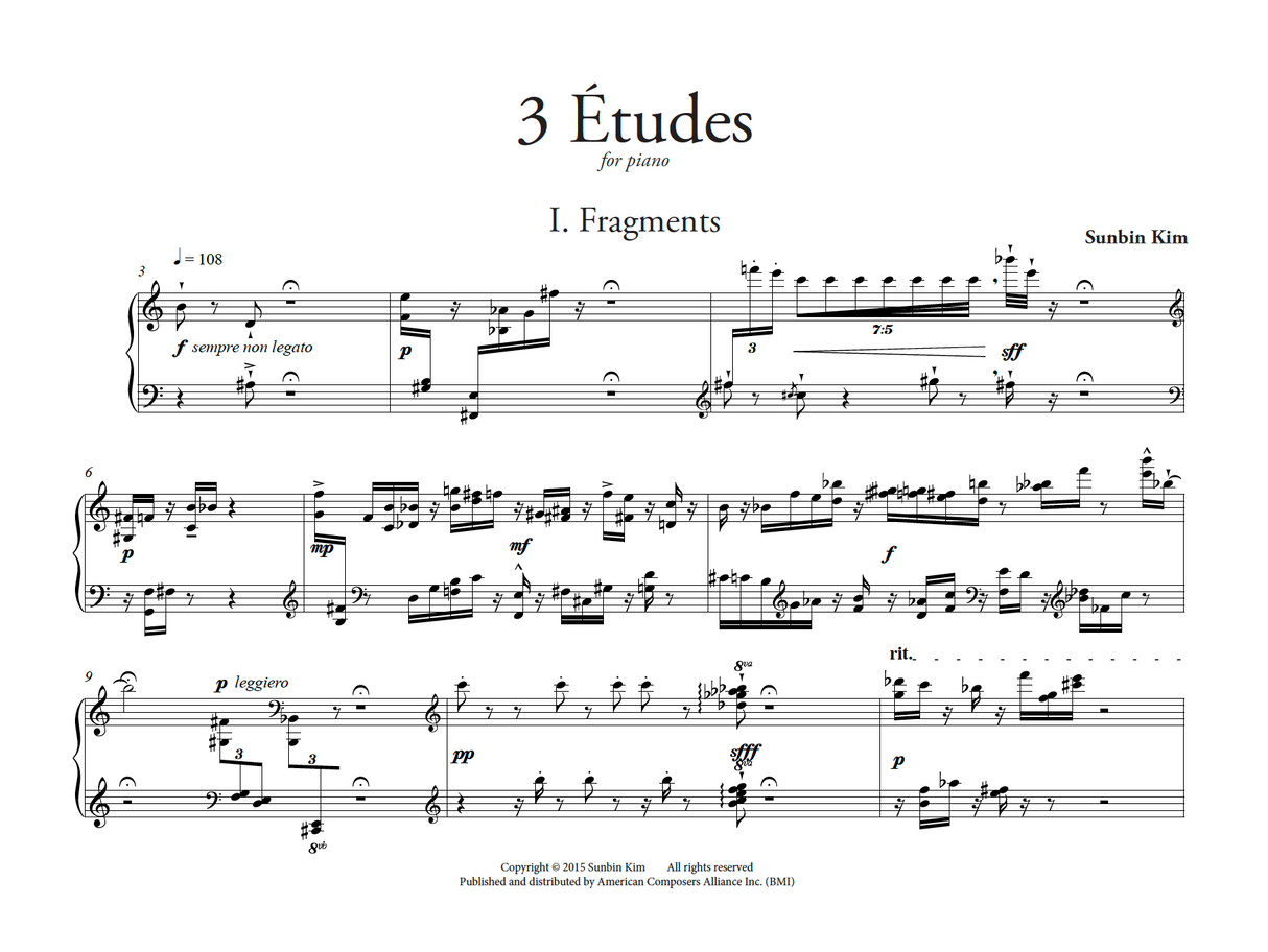 S.C. Kim: 3 Etudes